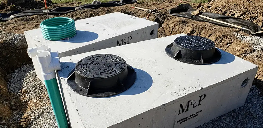 Grease trap installation unit set in place for drainage protection in Baton Rouge, LA