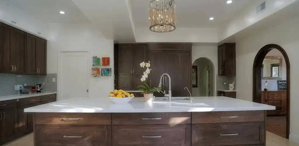 Cabinet refacing project with updated kitchen cabinets and island in Baton Rouge, LA
