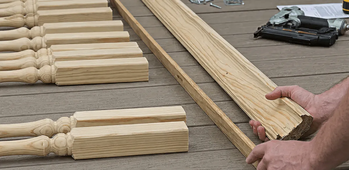 Handrail installation materials and wood components for stair rail work in Baton Rouge, LA